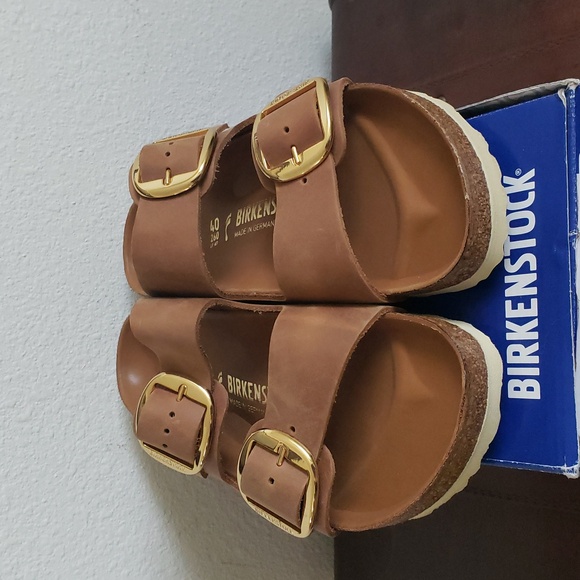Birkenstock Arizona Big Buckle Oiled Leather Sandals Size 9 (40) Cognac - Picture 1 of 10